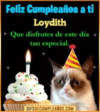Gato meme Feliz Cumpleaños Loydith